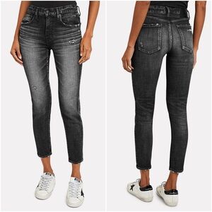 NWOT Moussy Vintage‎ Prichard Skinny Black Wash Jeans Size 25 Designer Edgy